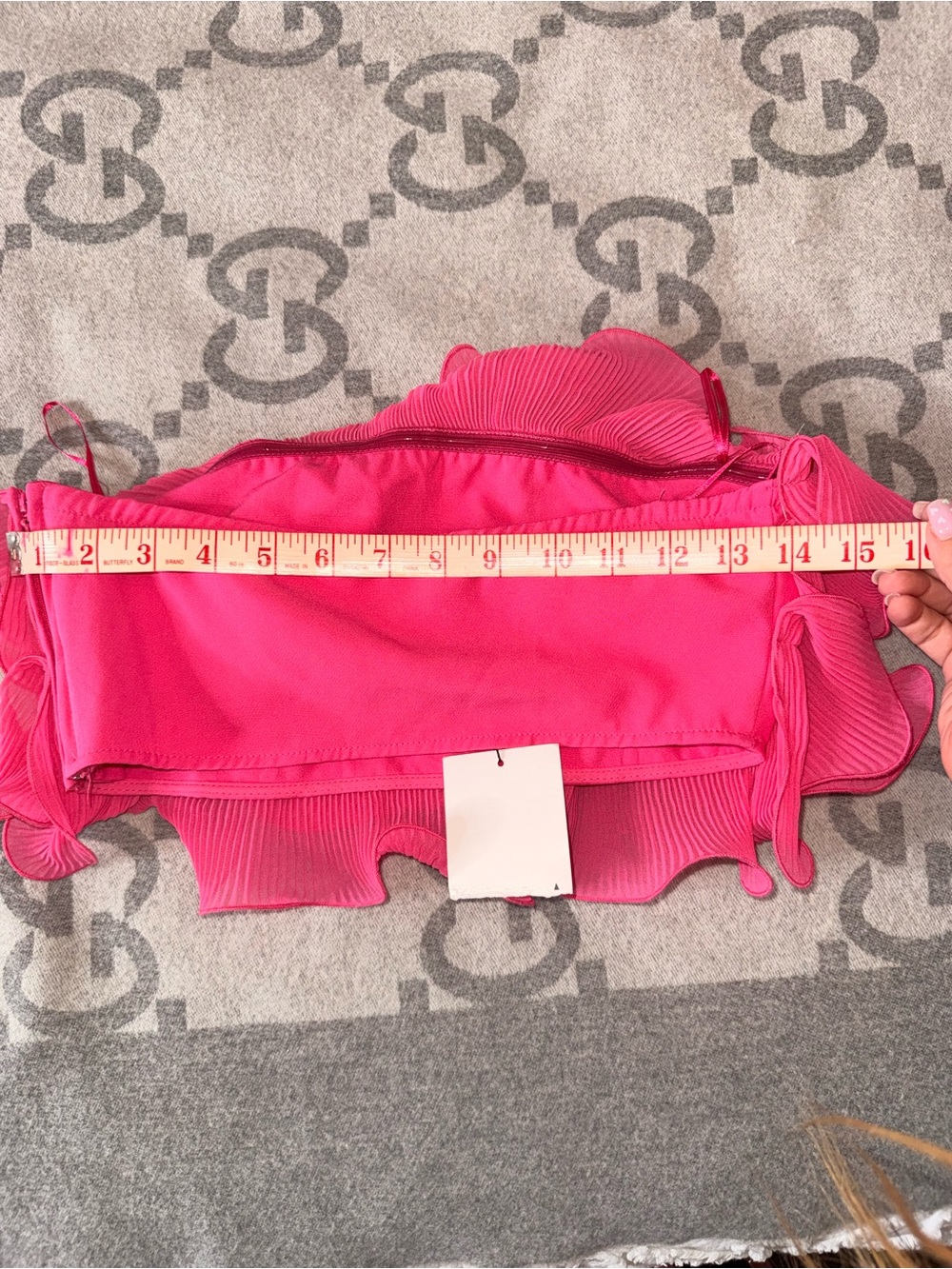 NWT Zara Hot Pink Tiered Ruffle Mini Top - Picture 8 of 9